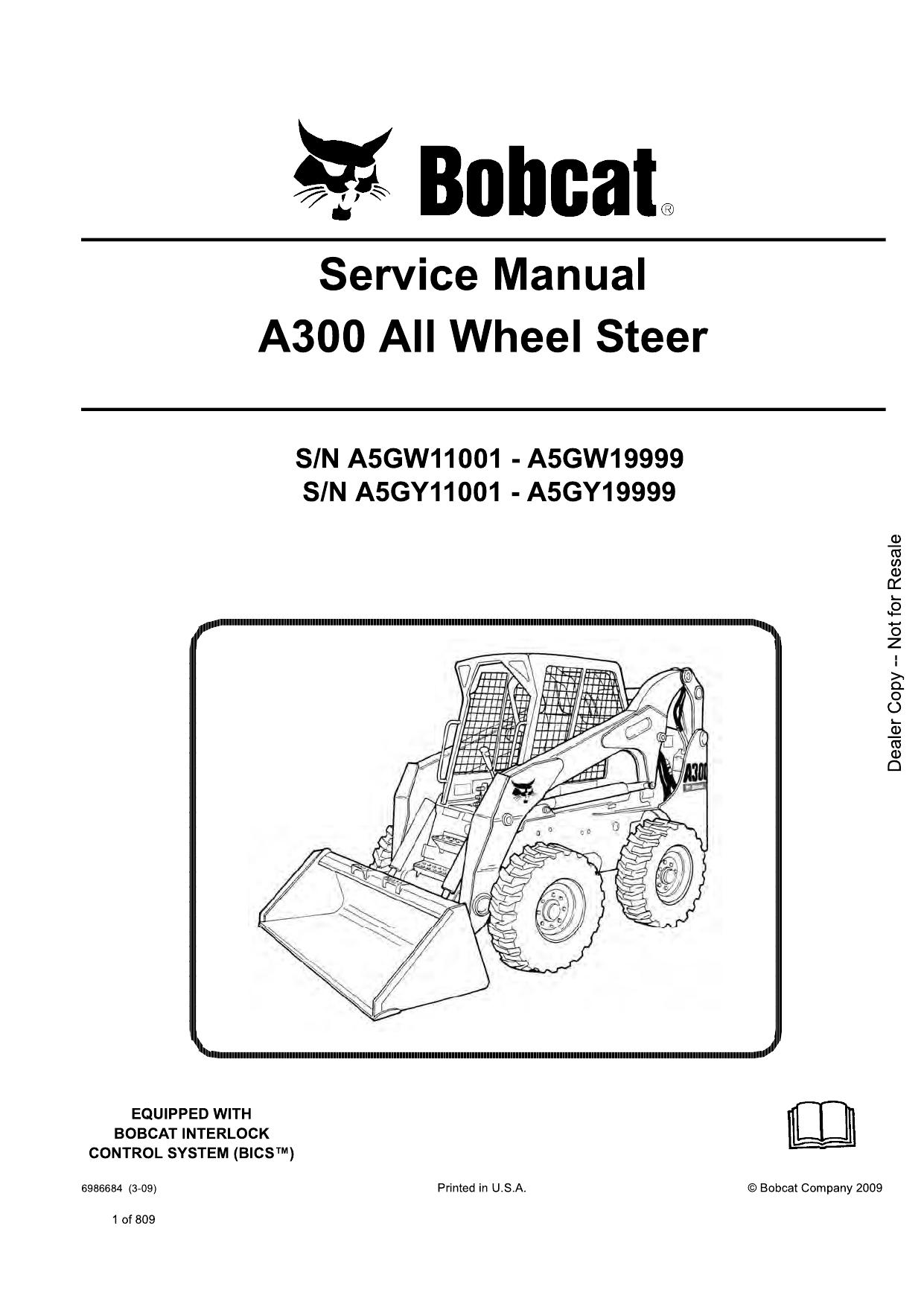 A300 All-Wheel Steer Loader Service Manual Bobcat 2